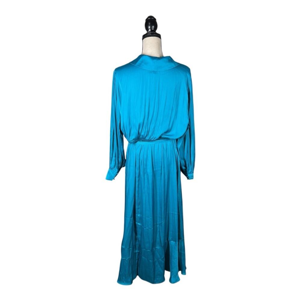 Lane Bryant Blouson Sleeve Shawl Collar Faux Wrap Midi Dress New With Tags - Picture 6 of 8